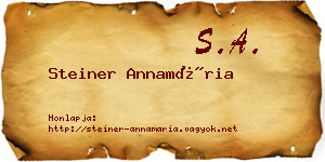 Steiner Annamária névjegykártya